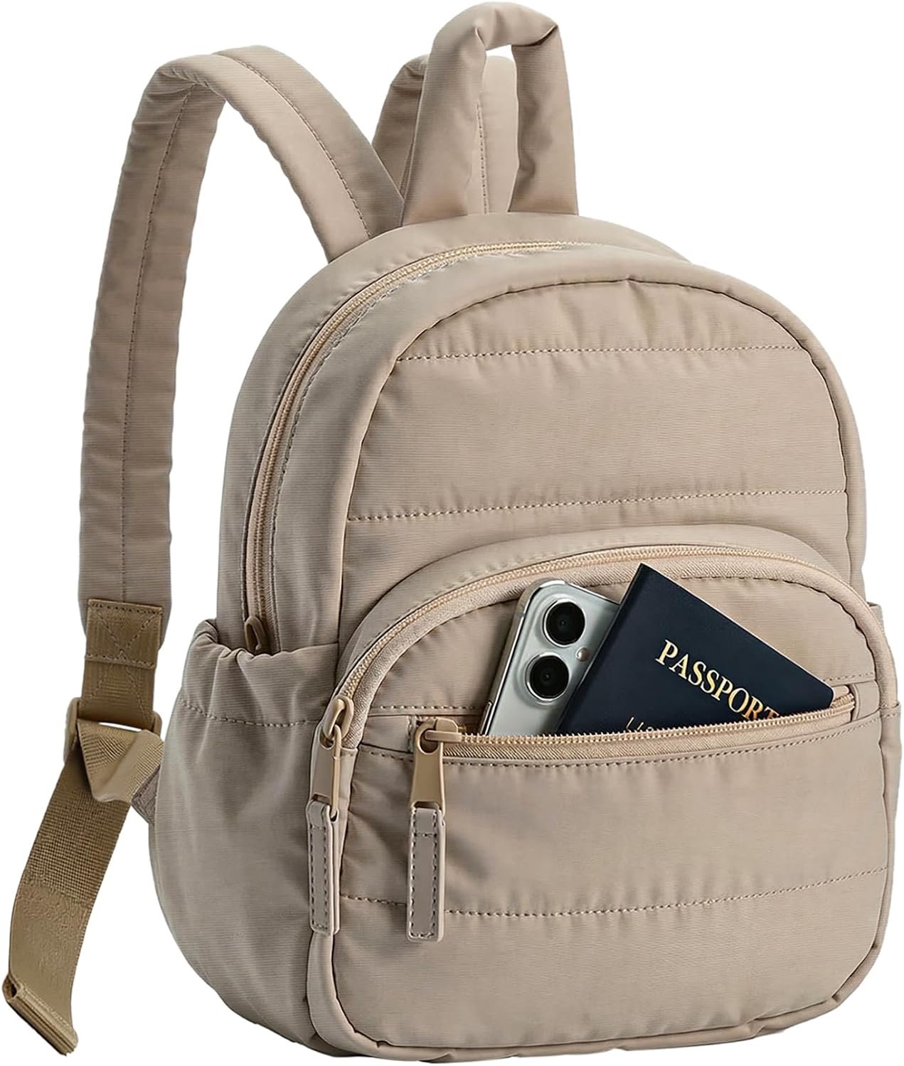 Mini Backpack for Women with Quilted Design and Adjustable Straps