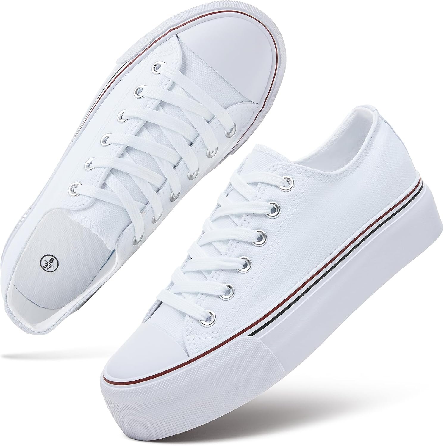 hash bubbie Womens Platform Canvas Sneakers Tennis Shoes