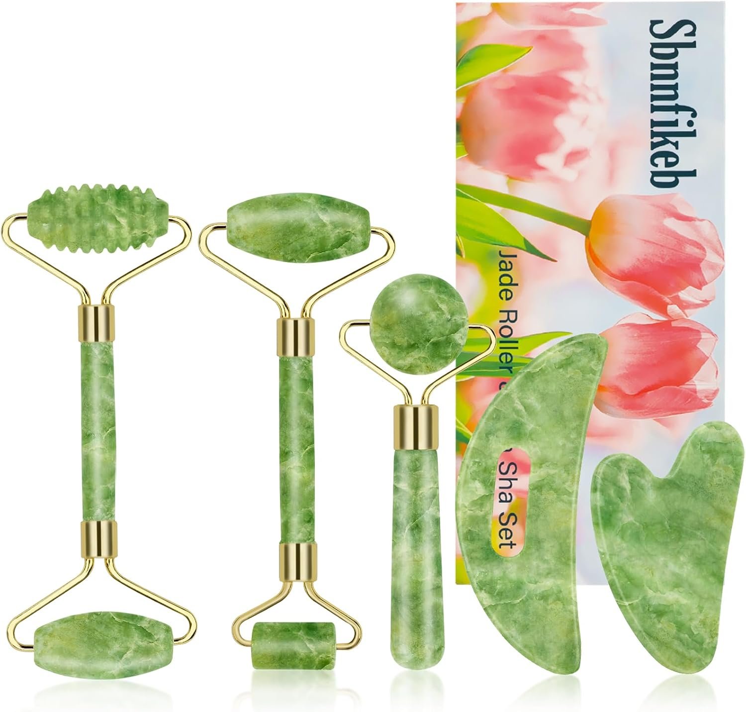 Cooling Natural Jade Face Roller & Gua Sha Tool