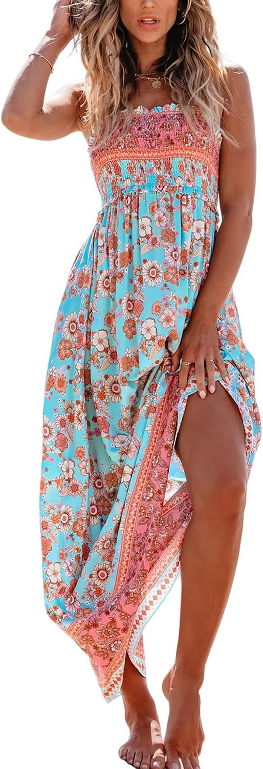 CUPSHE Women Maxi Summer Dress 2026 Floral Flowy Sundress
