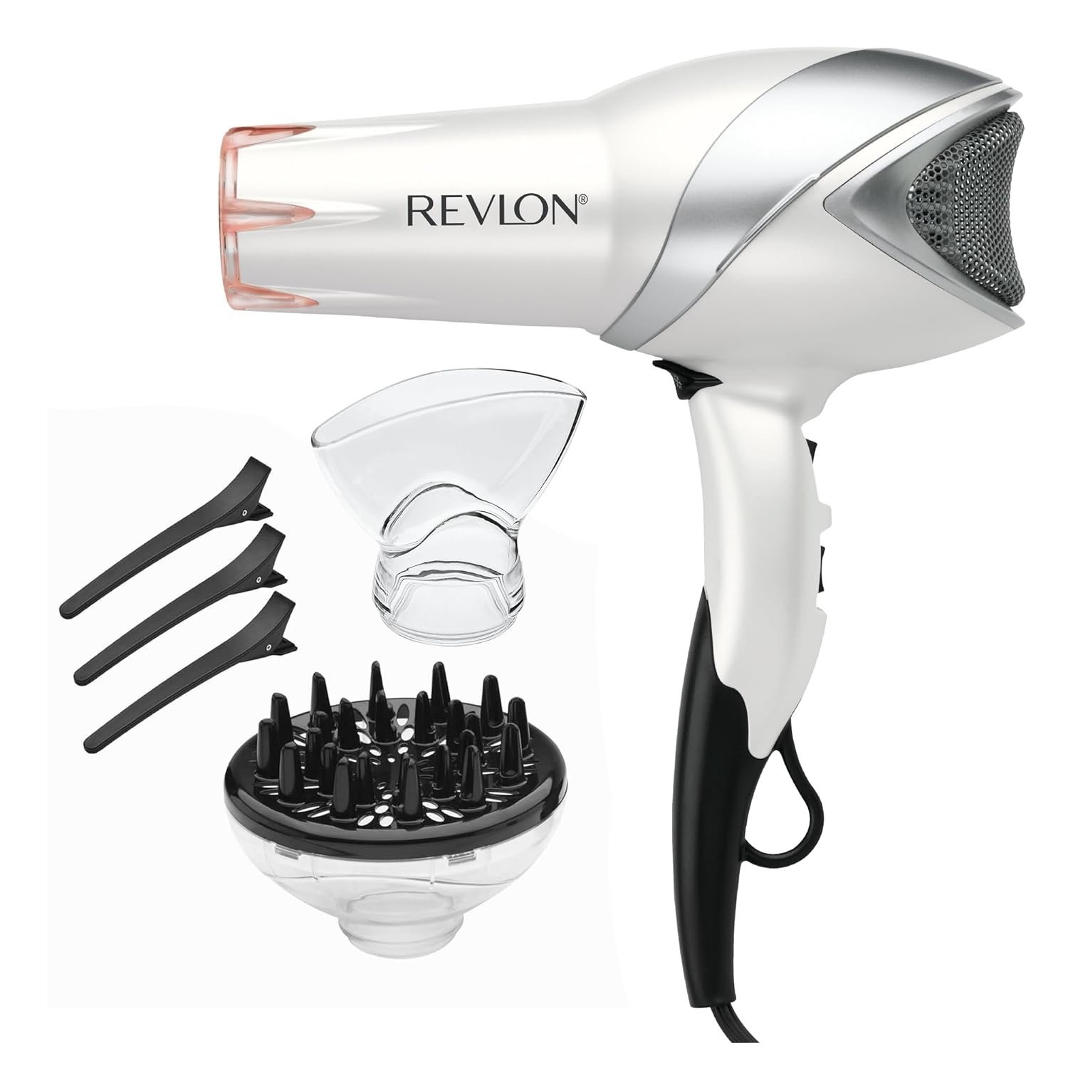 REVLON Infrared Ionic Hair Dryer with Diffuser & Concentrator, White