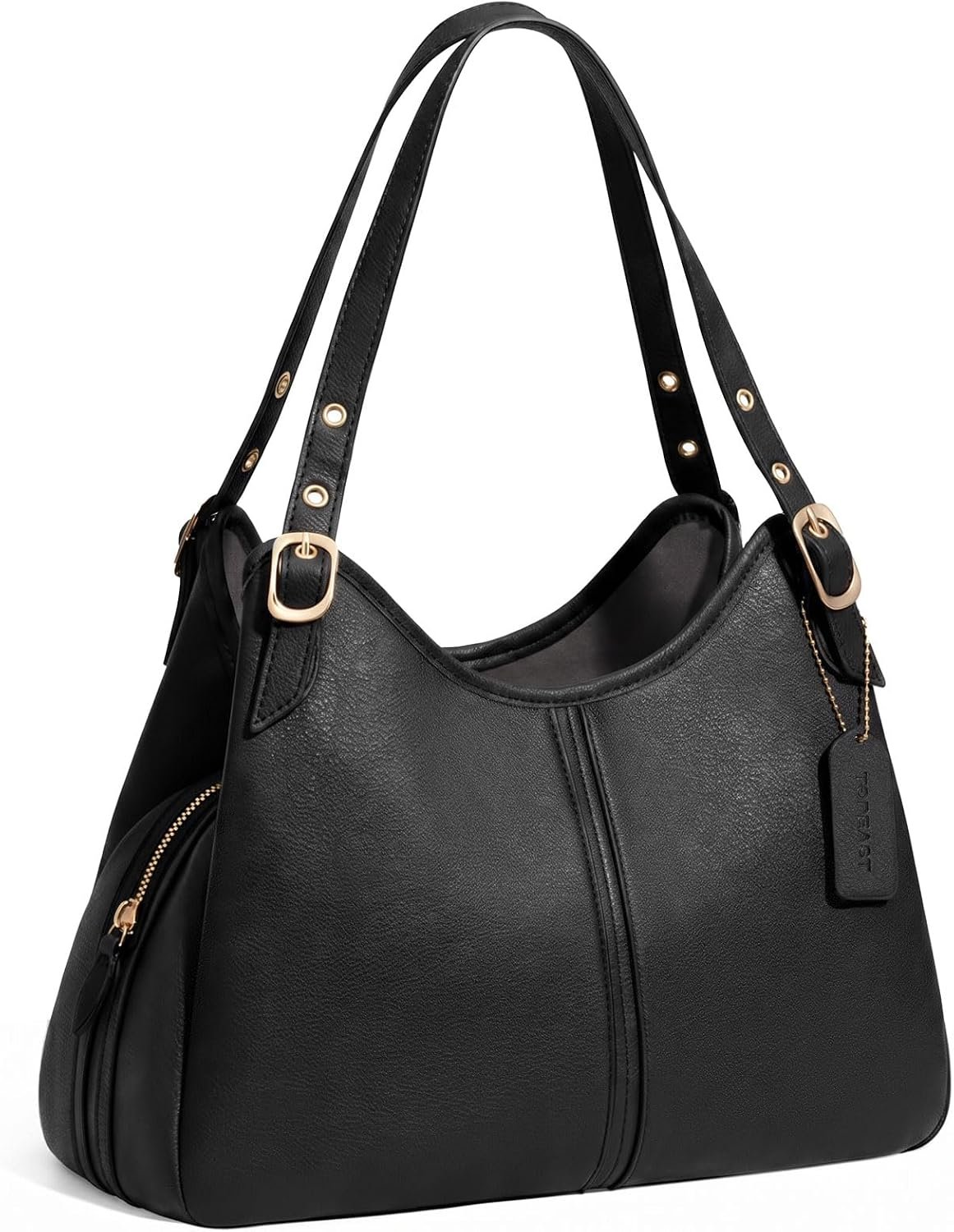 TOPEAST Vintage Hobo Handbag for Women, Soft Leather Shoulder Bag, Slouchy Crescent Purse with Large Capacity Everyday Tote