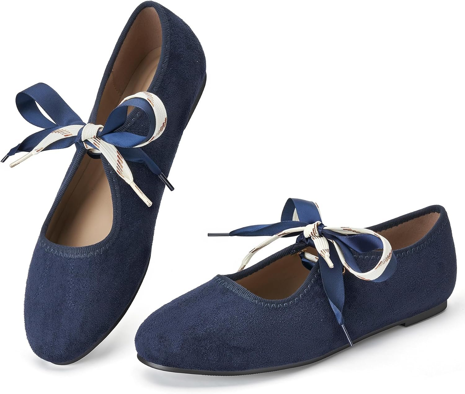 Trary Sorise Ballet Flats Mary Jane Shoes Women Ballerina Flat with Bow