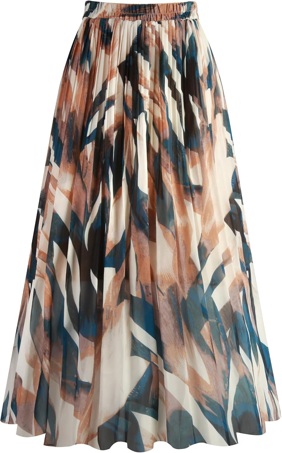 Kingfancy Women’s Pleated Skirt A-Line Midi Skirts