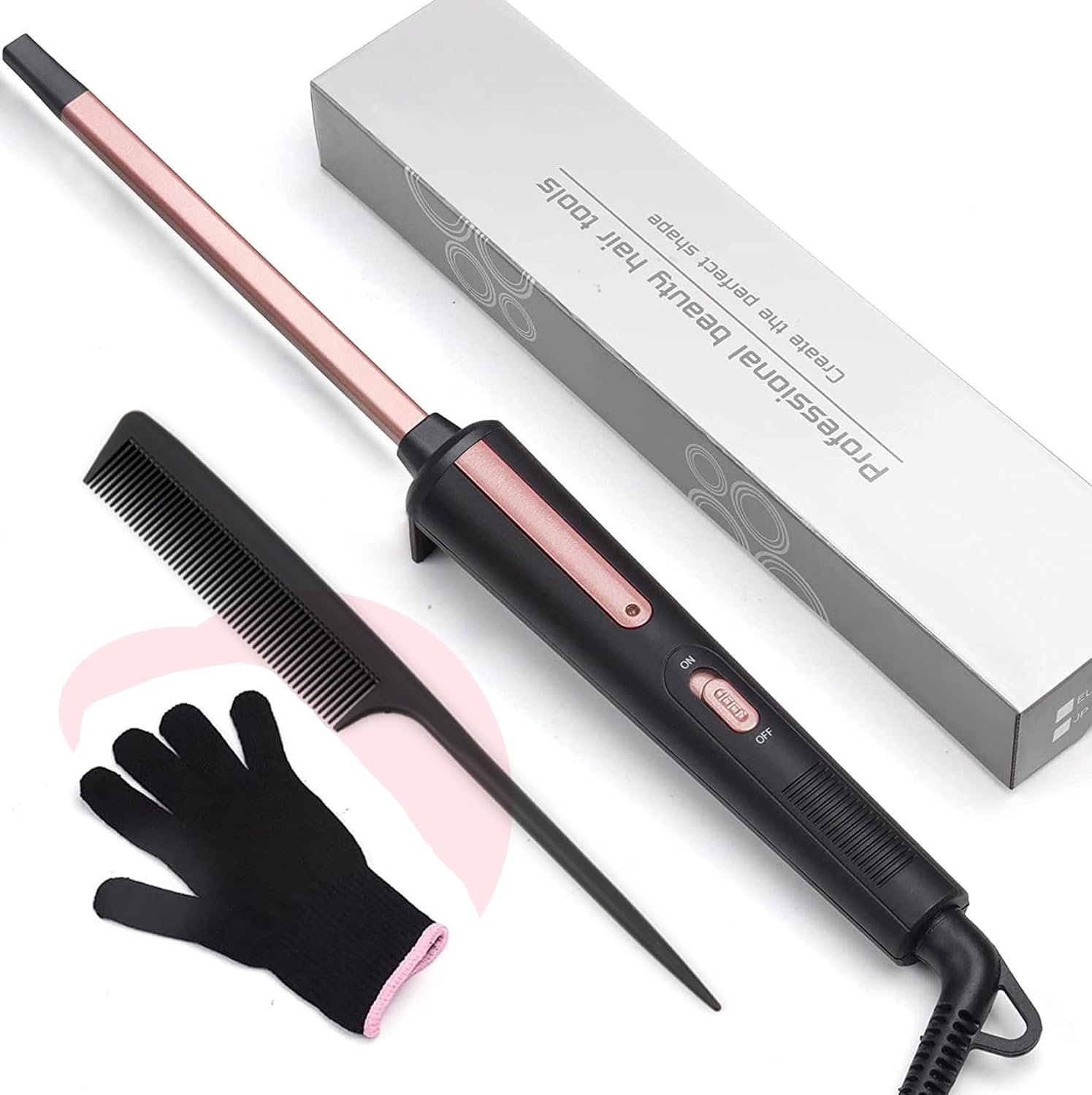 UNOBEY Thin Curling Wand, 3/8 Inch Small Curling Iron Wand