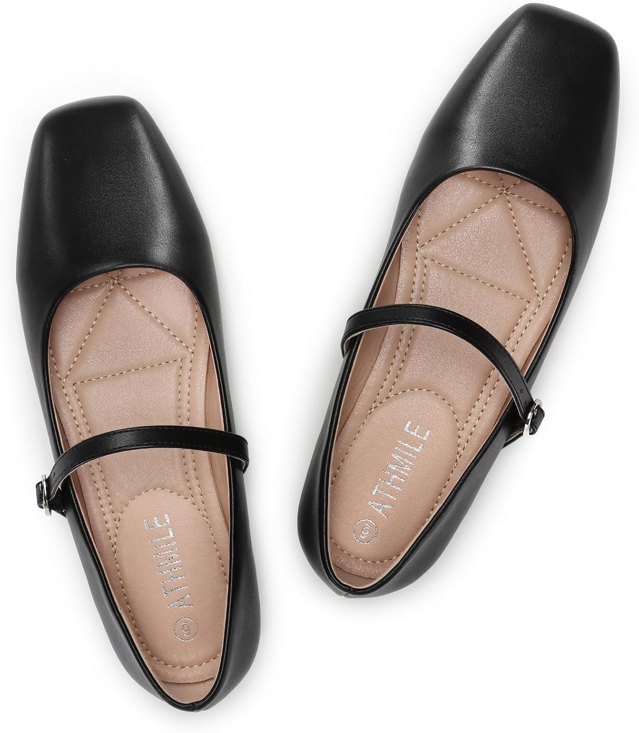 Women‘s Mary Jane Shoes, Ballet Flats for Women, Square Toe Shoes for Women
