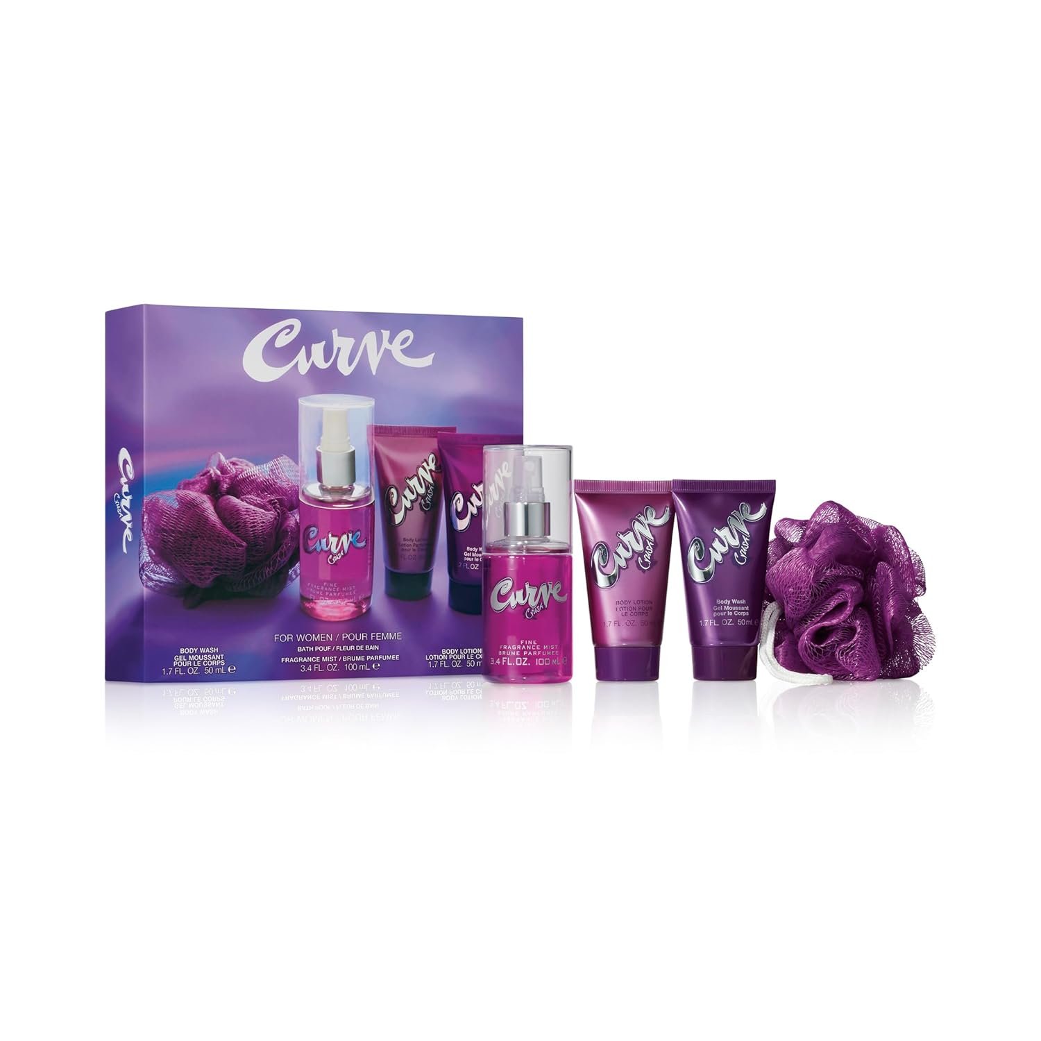 Curve Crush for Women 4-Piece Fragrance Gift Set, 3.4 fl oz