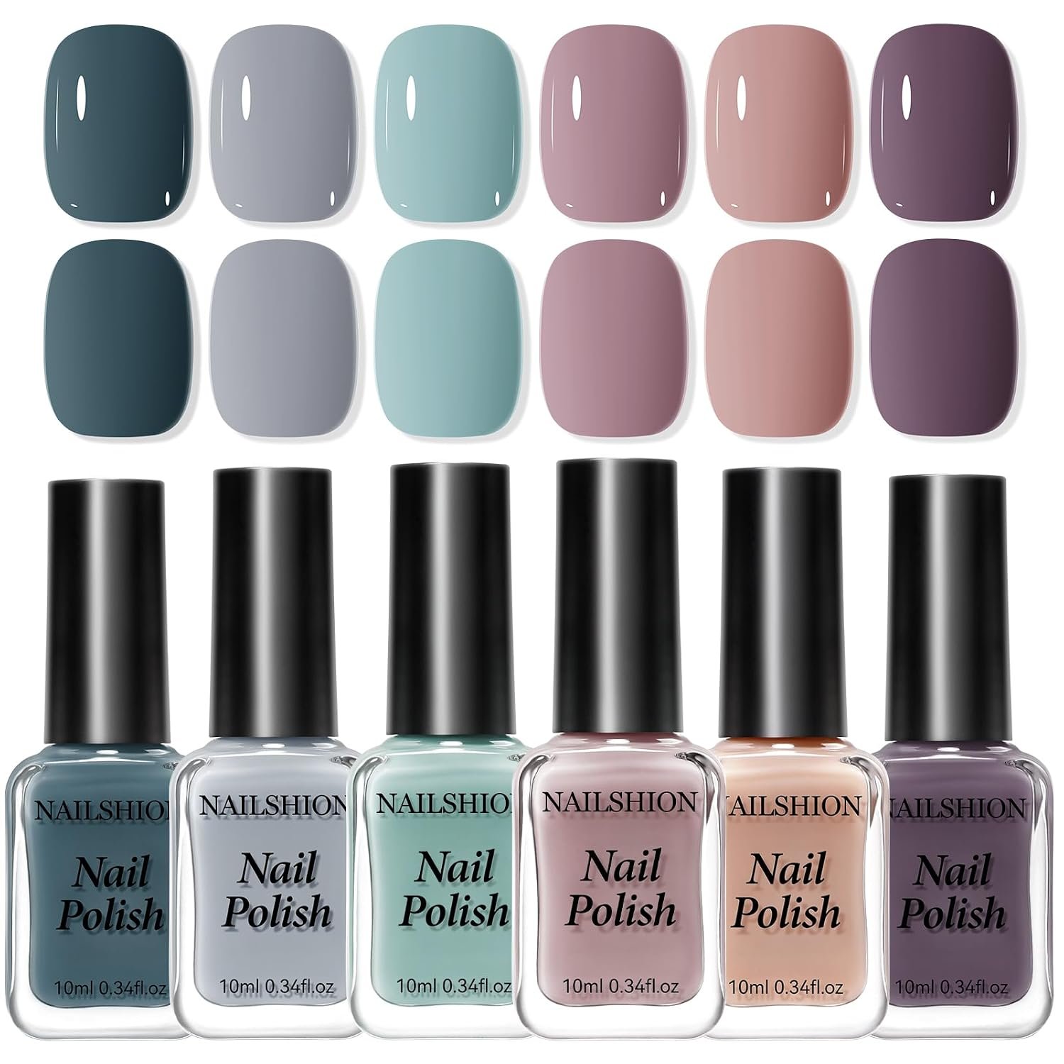 Neutral Grey Nail Polish Set: Popular Dusty Rose Pastel Shades
