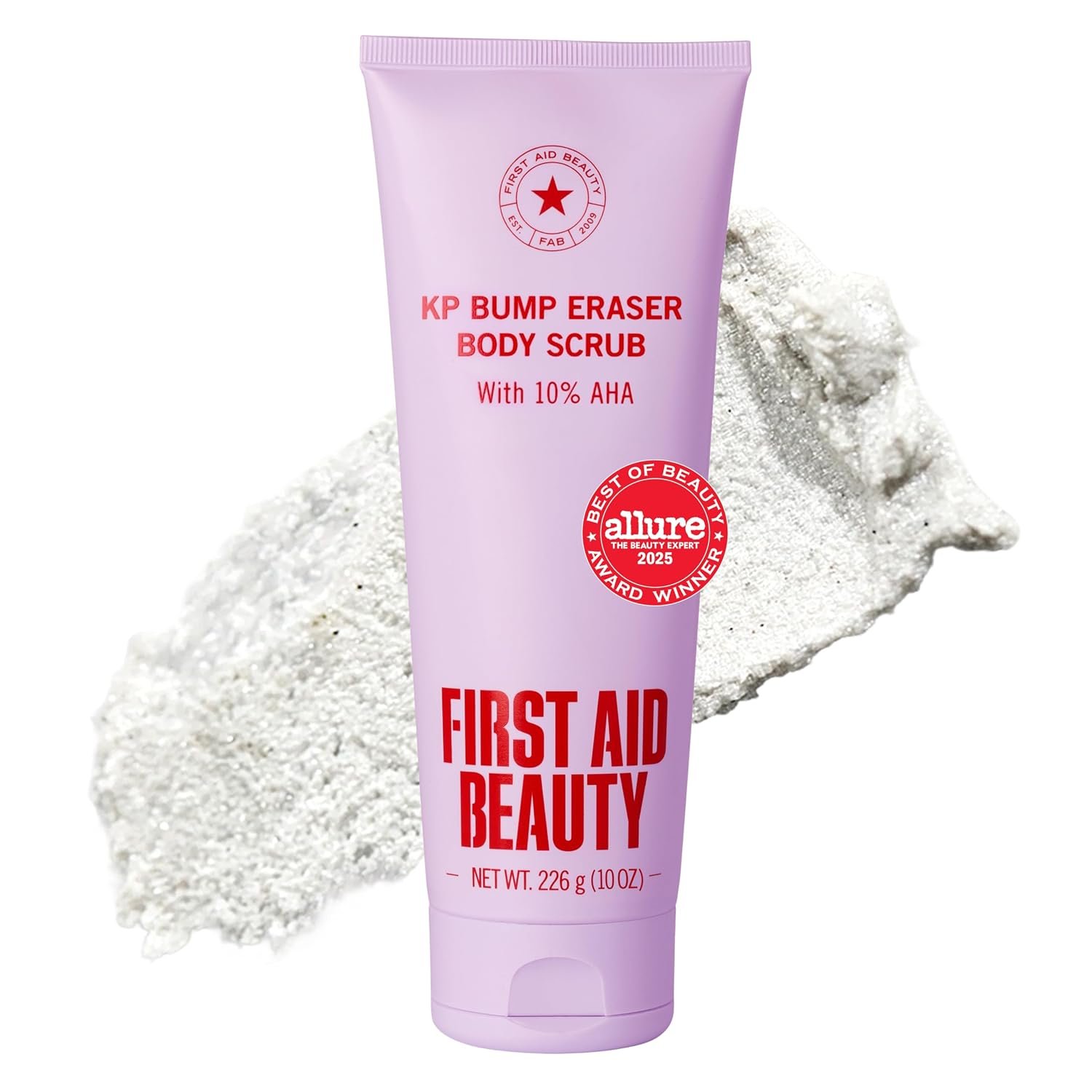 First Aid Beauty KP Bump Eraser Body Scrub with 10% AHA – Dermatologist-Tested Keratosis Pilaris Exfoliator – Support for Rough Bumps, Uneven Skin Texture & Strawberry Skin – Sensitive Skin
