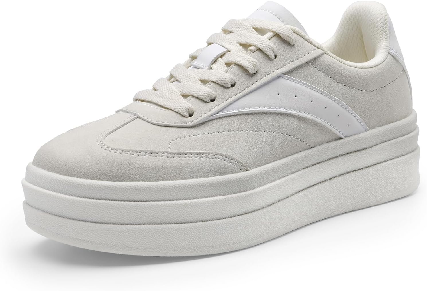 DREAM PAIRS Women’s Platform Sneakers Walking Val Tennis Lace-Up Comfortable Casual Fashion Sneakers Shoes.