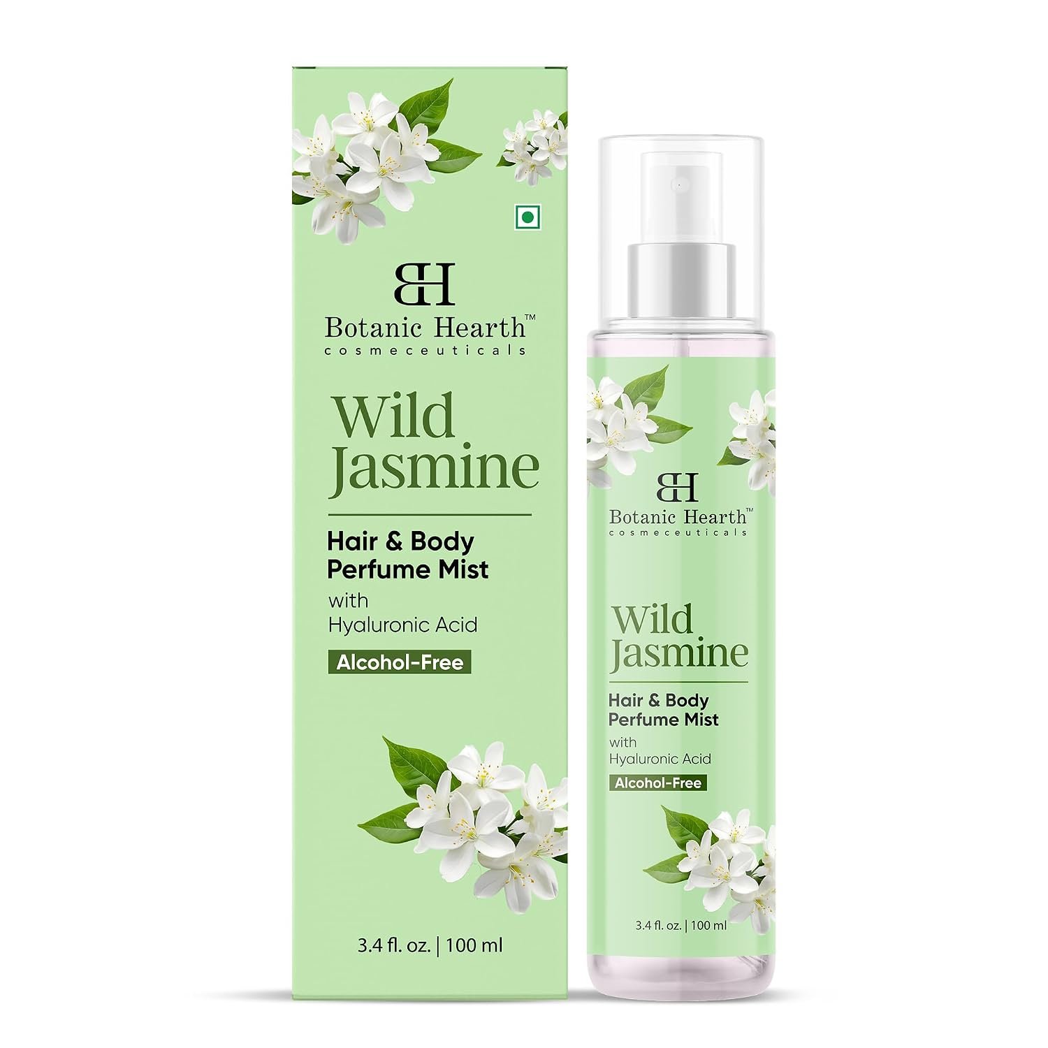 Botanic Hearth Jasmine Hair Perfume & Body Mist- 3.4 Fl oz | Long-Lasting Hair Deodorizer & Body Scent, Alcohol-Free Fragrance Hair Spray Everyday Wear, All Day Freshness for Women & Men