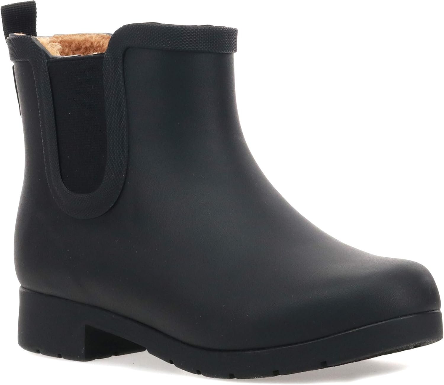 Chooka Women’s Delridge Waterproof Faux Fur Chelsea Rain Boot Slip On