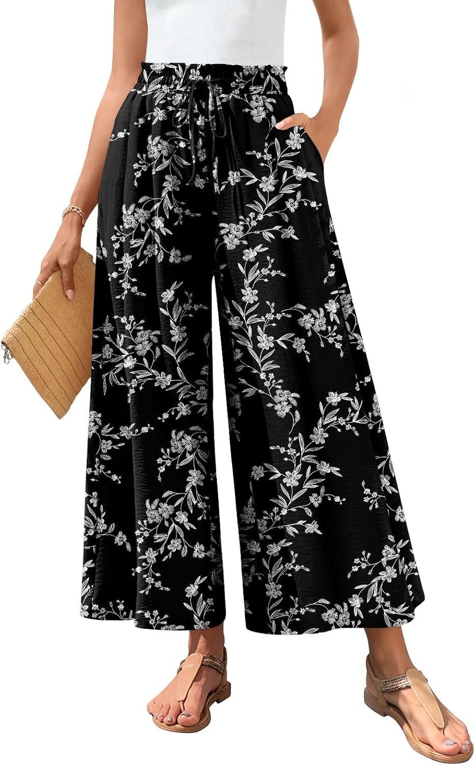 Bestbee Womens Palazzo Pants Wide Leg Gauchos Teacher Summer Outfits
