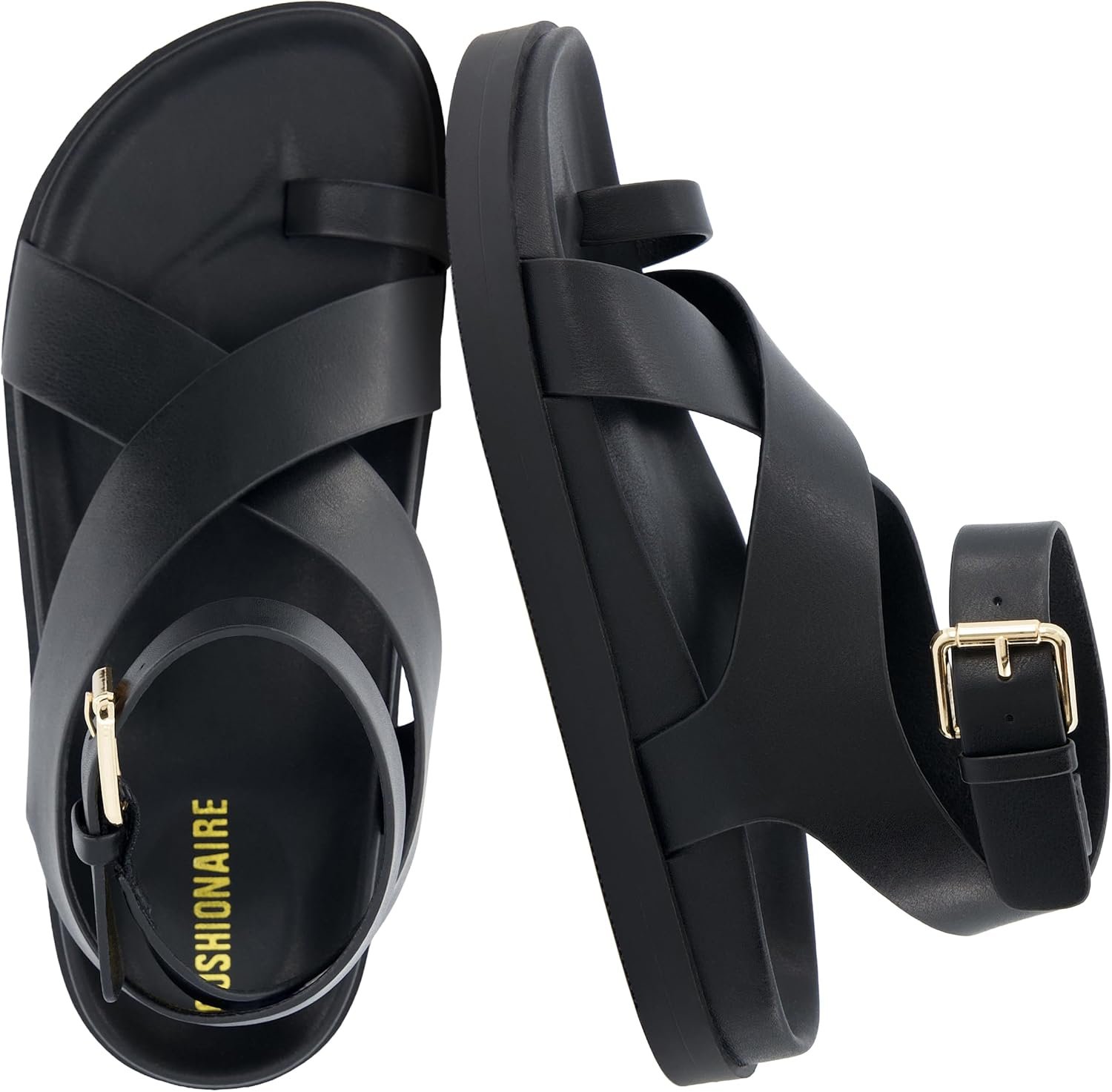 CUSHIONAIRE Entry Womens Ankle Wrap Molded Footbed Sandal with Adjustable Strap | Non-Slip Outsole | Womens Platform Sandals | Comfortable Summer Shoes | Wide Widths Available