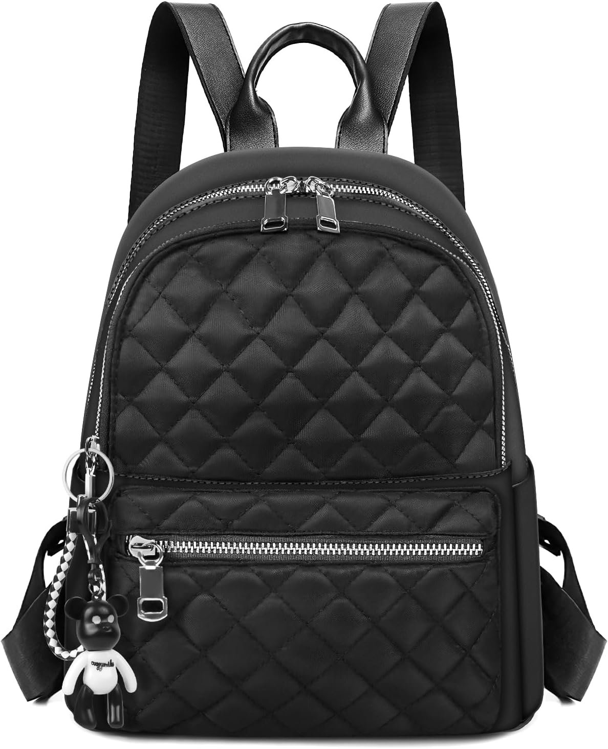 Aucuu Backpack for Women, Lightweight Nylon Casual Rucksack, Small Daypack School Bag, Quilted Trendy Backpack, Anti-Theft Travel backpack for Women
