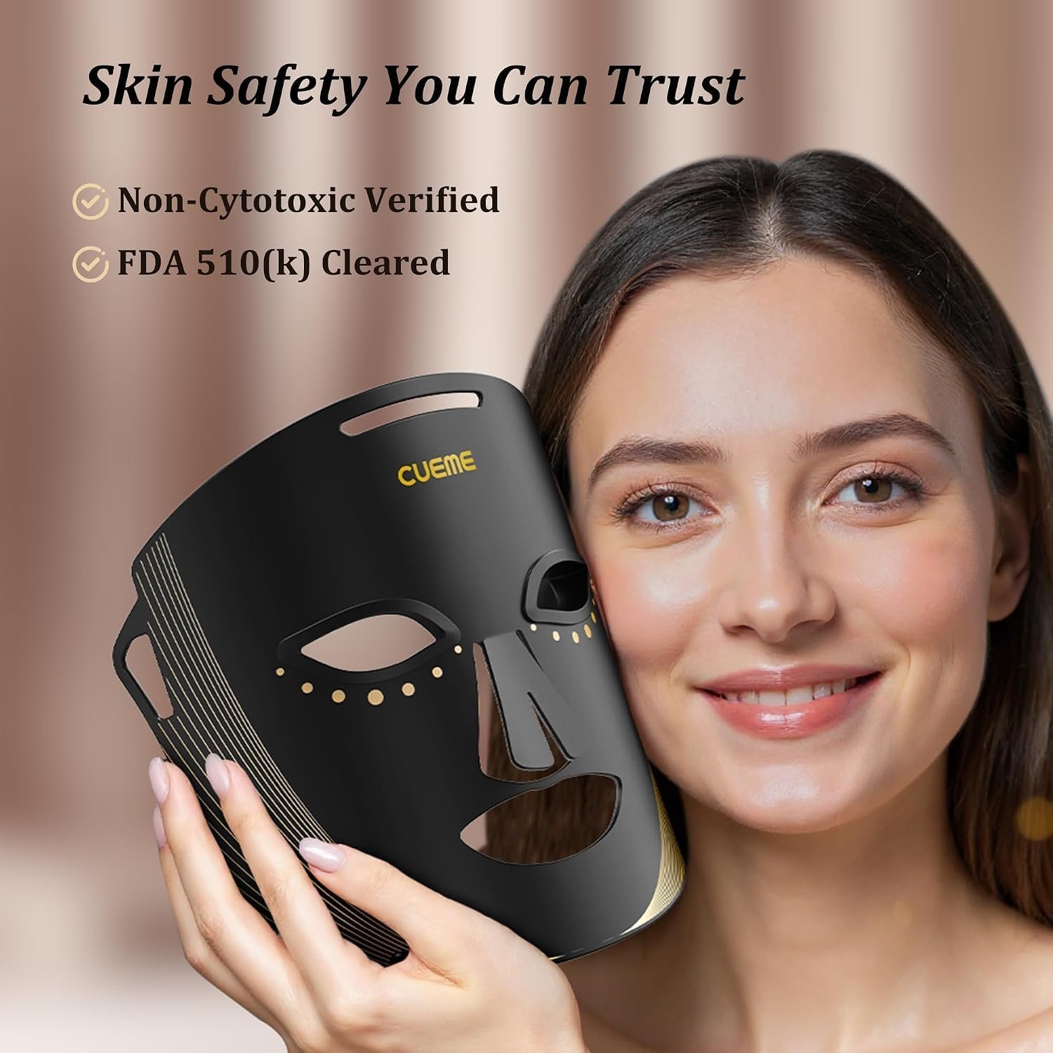 CUEME Red Light Therapy for Face, FDA-Cleared LED Light Therapy Mask for Wrinkles, Acne Treatment, and Skin Care, Portable Facial Mask for Women – Mom, Sister, Girlfriend, and Wife