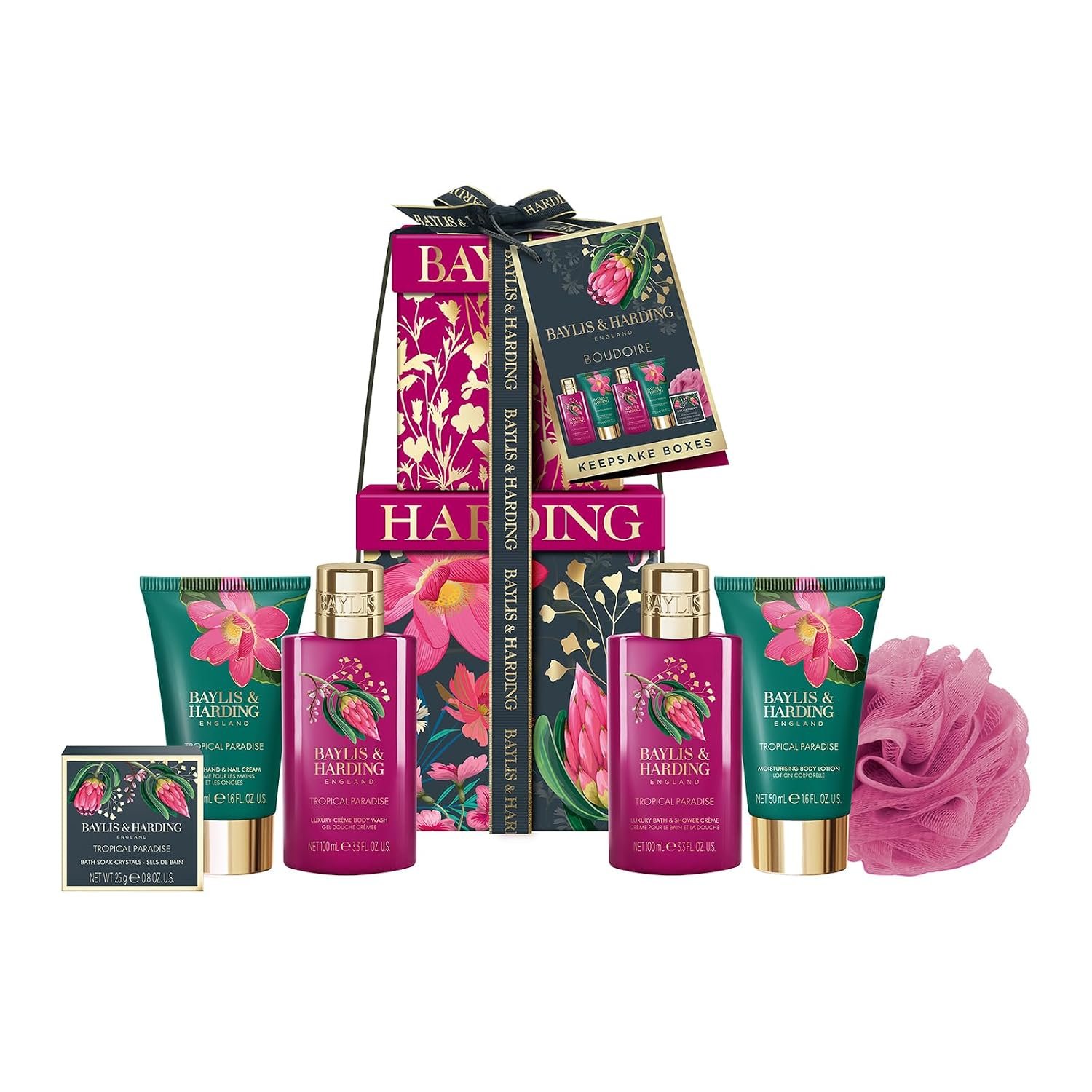 Baylis & Harding Boudoire Luxury Pamper Present, Gift Set for Women | Tropical Paradise, Vegan Friendly, 1 Pack