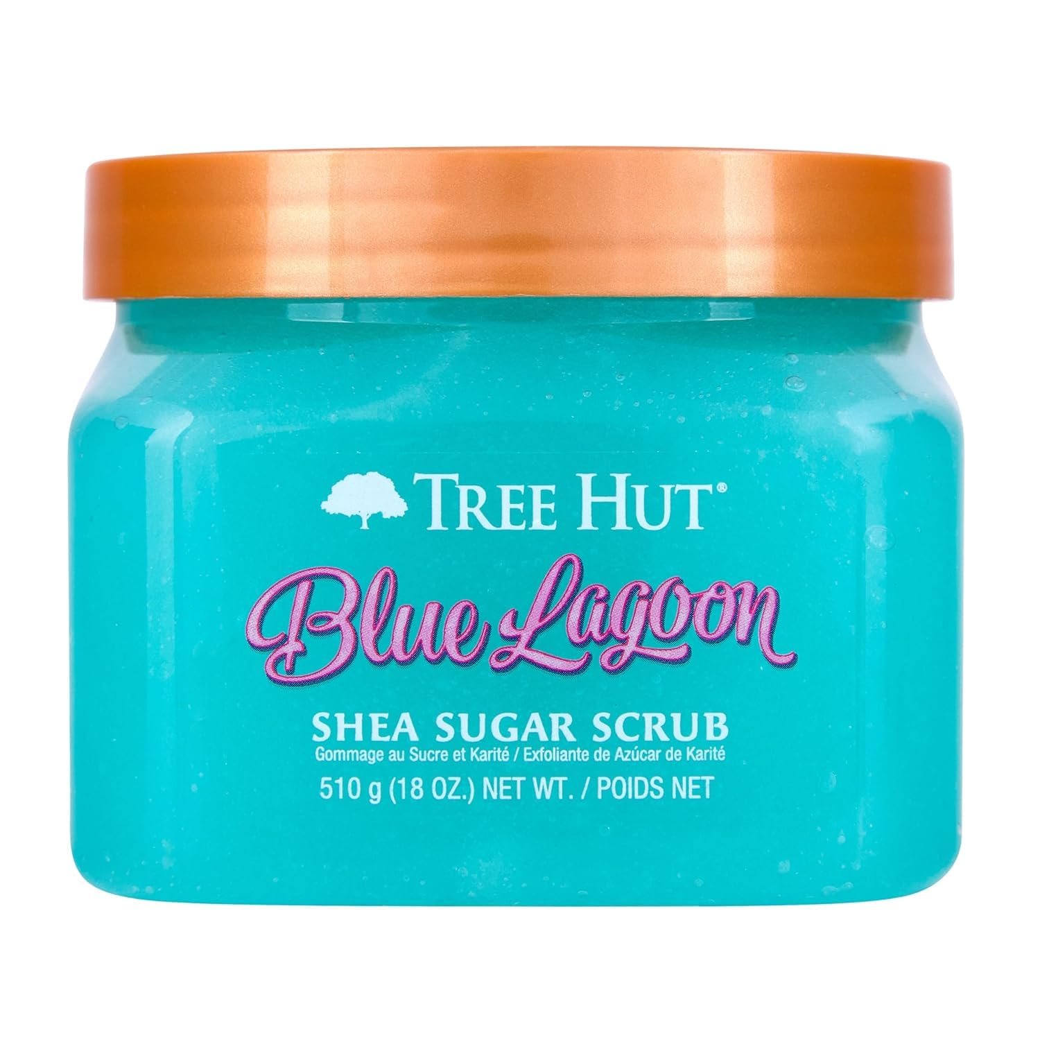 Tree Hut Shea Sugar Scrub, Blue Lagoon, 18 oz | Exfoliating, Hydrating & Moisturizing Body Scrub with Shea Butter & Nourishing Essential Oils, Smooth & Soften Skin
