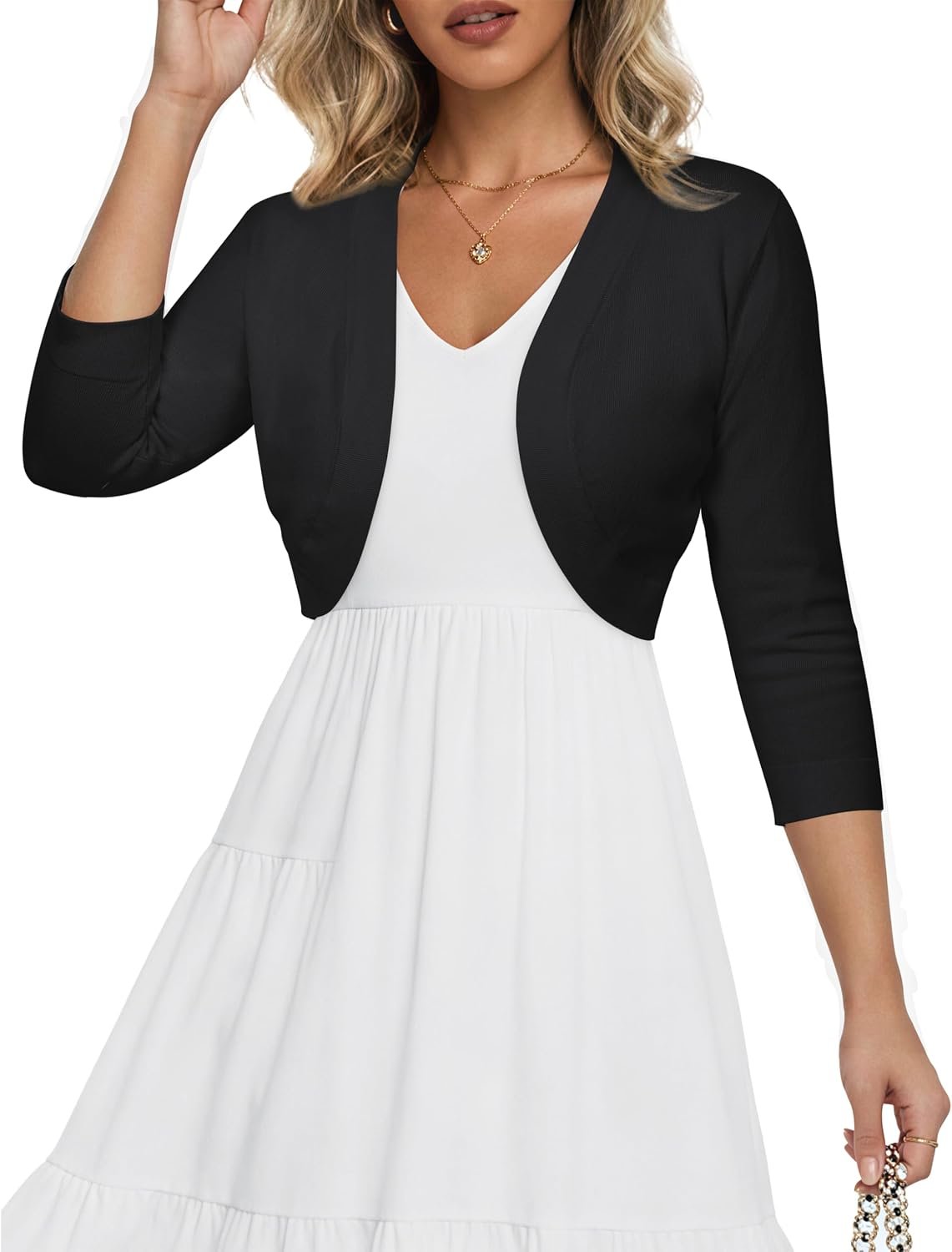 Othyroce Women’s Cropped Cardigan Sweaters Long Sleeve Open Front Bolero Shrug Sweaters Jacket for Dresses