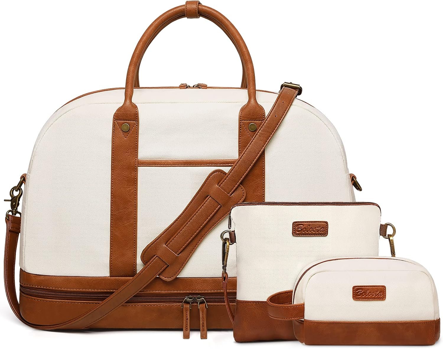 Weekender Bag for Women Canvas Overnight Bag Large Travel Tote Bag Carry on Shoulder Duffle Bag With Shoe Compartment,Perfect for Travel/Daily Use/Birthday Gift …