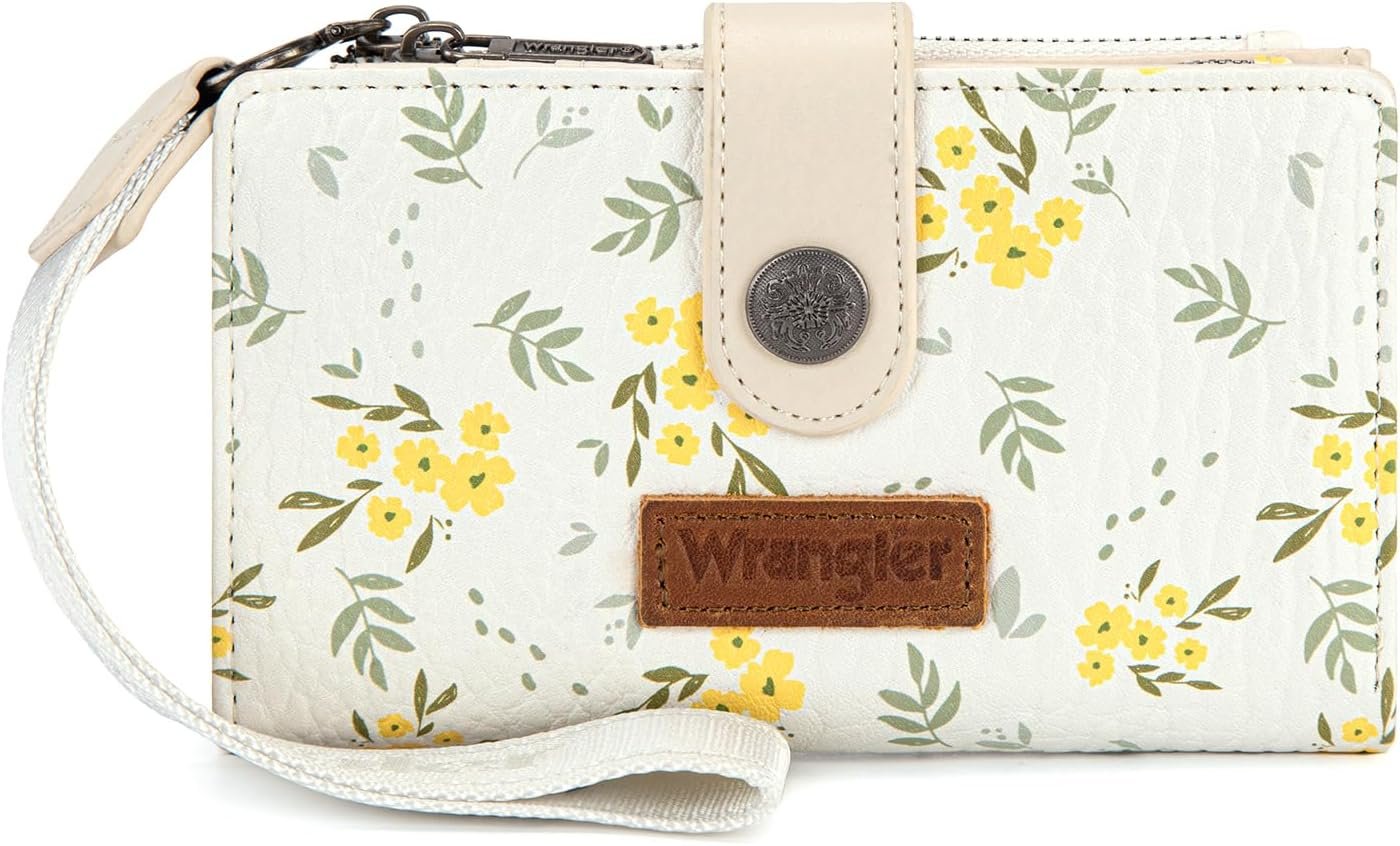 X Wrangler Small Wallet Women, Wristlet Rfid Blocking Wallets Large Capacity Bifold Wallet with Coin Pocket