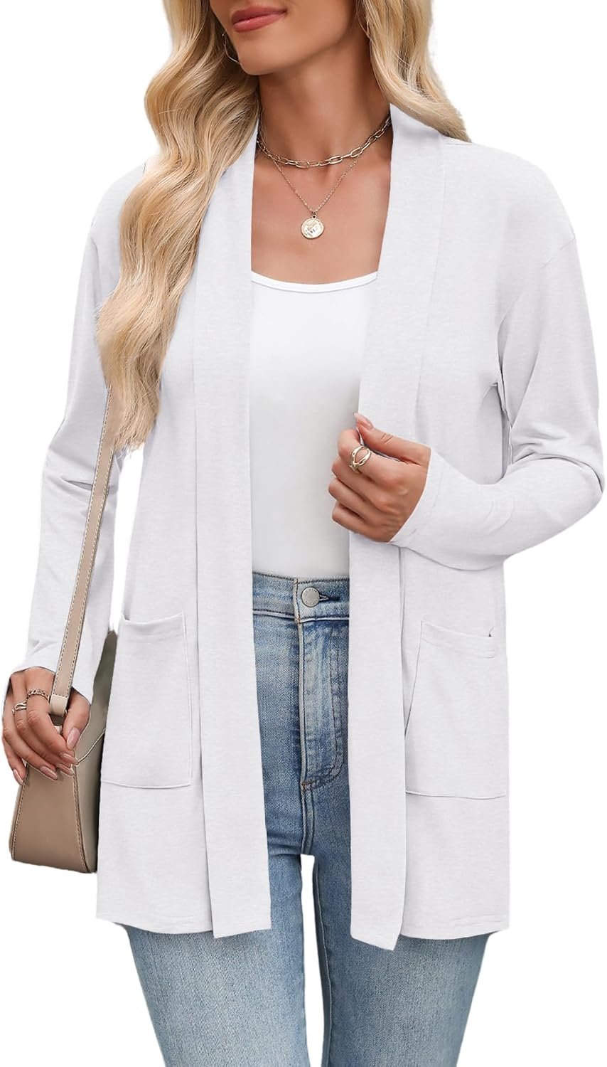 Zeagoo Women’s Lightweight Cardigan Open Front Long Sleeve Casual Cardigans