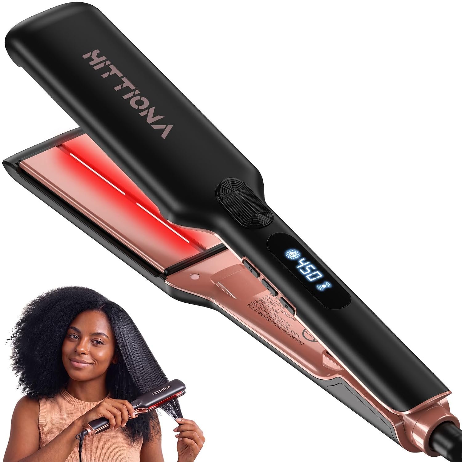 1.75″ Wide Ceramic Hair Straightener for Women,Infrared Ionic Flat Iron