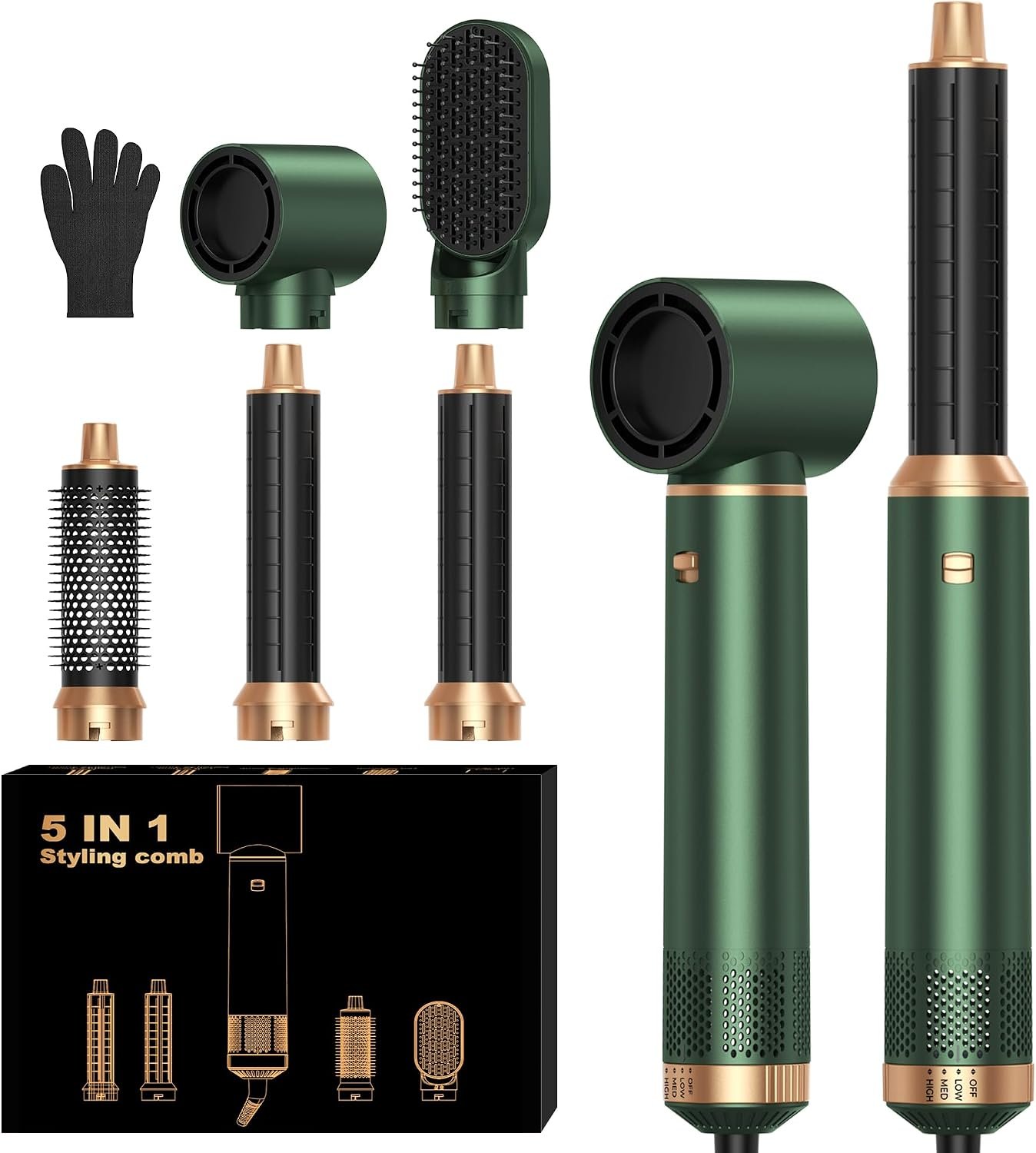 5 in 1 Blow Dryer Brush, Upgrade Hair Dryer Brush Set Multifunctional