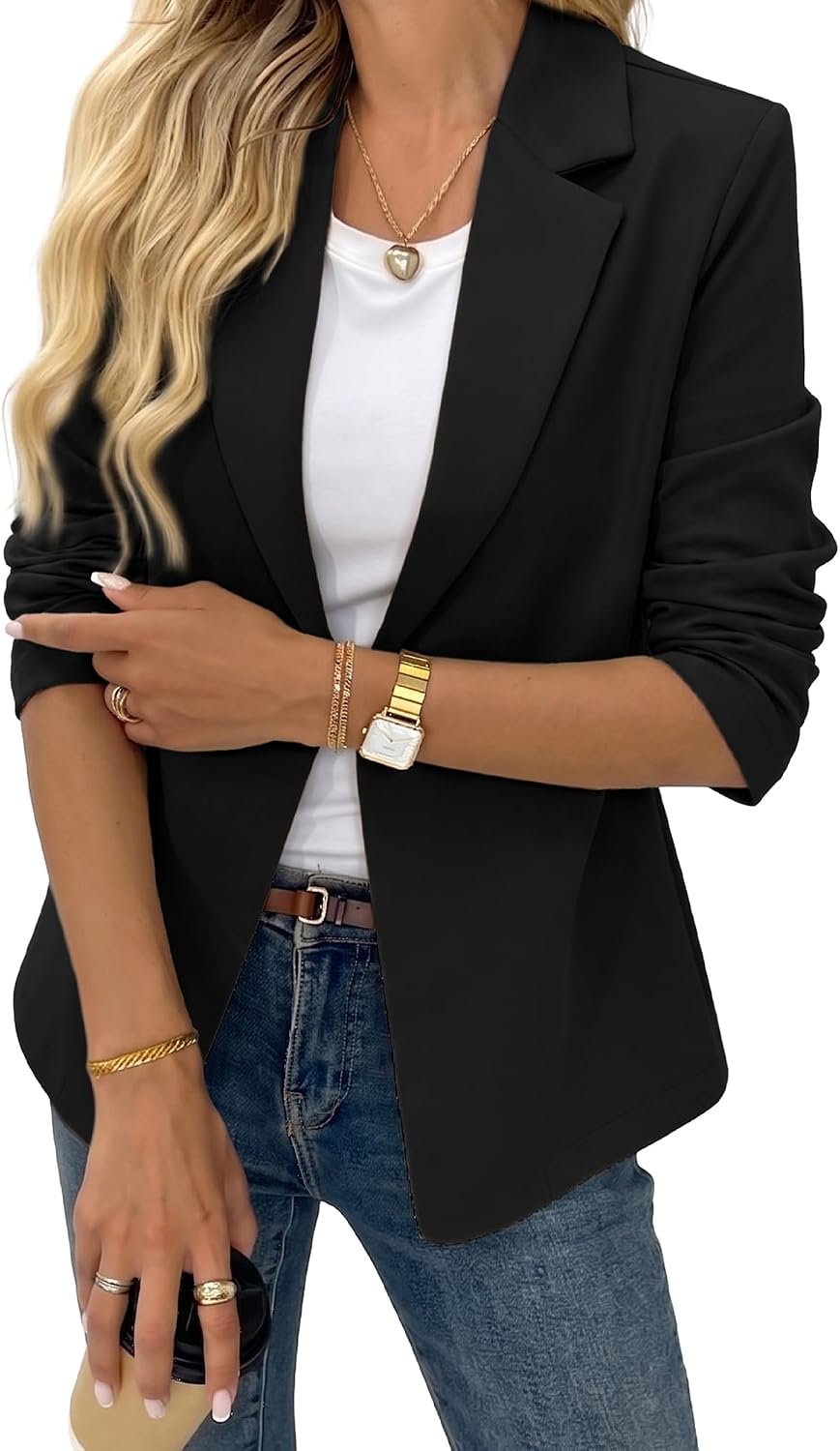ELLEVEN Women ’s Business Casual Blazers, Long Sleeve Work Suit Jackets