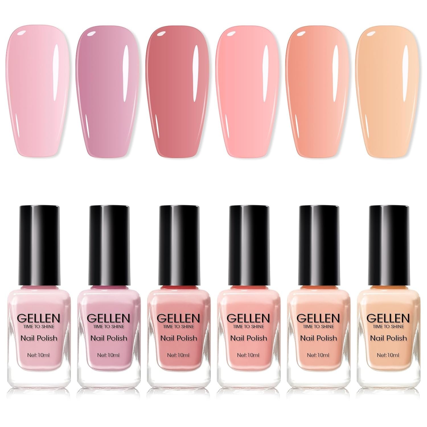 GELLEN Nude Nail Polish, Quick Air Dry, No UV/LED Light Needed, HEMA Free