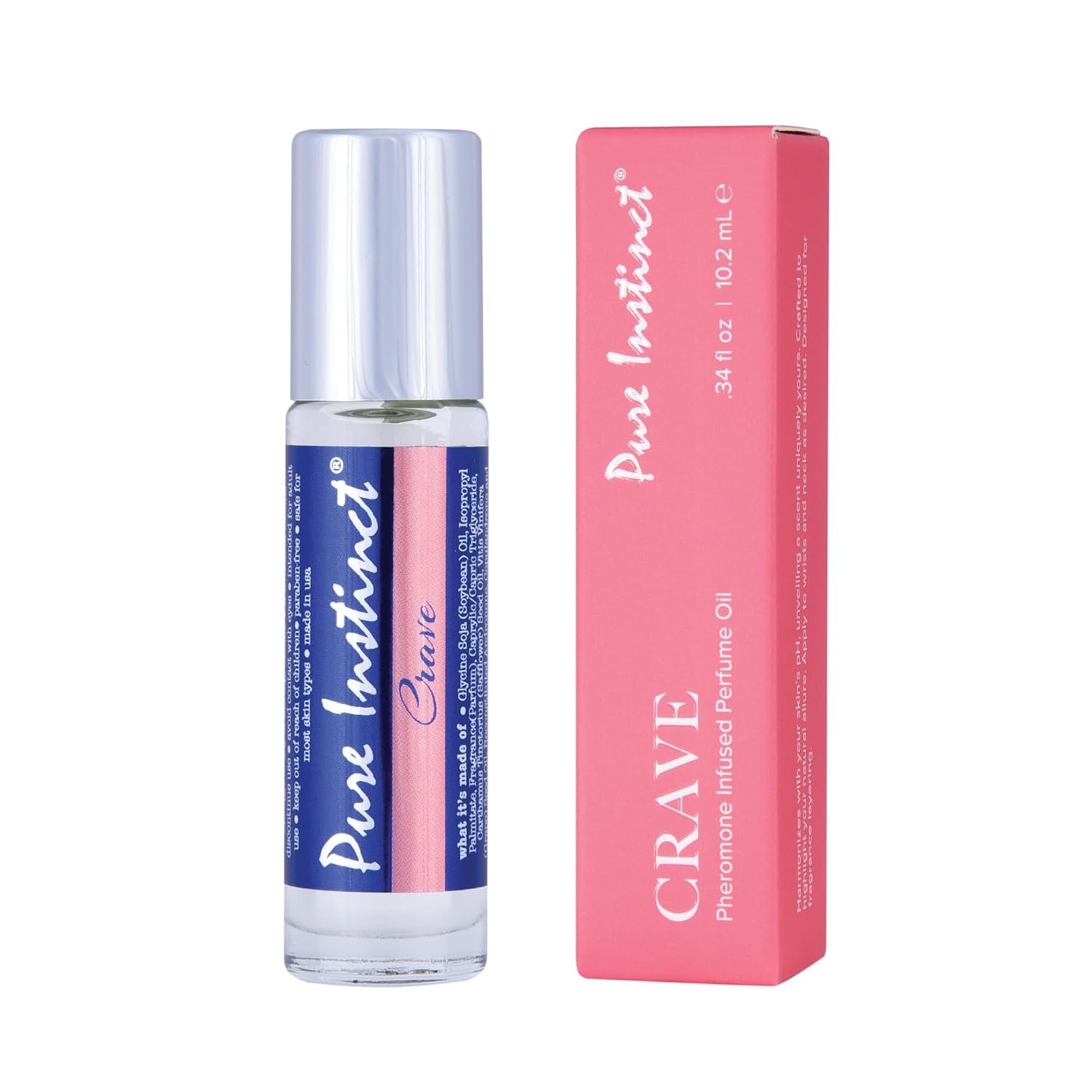 Pure Instinct Roll-On – The Original Pheromone Infused Essential Oil Perfume Cologne – TSA Ready (Crave – Women)