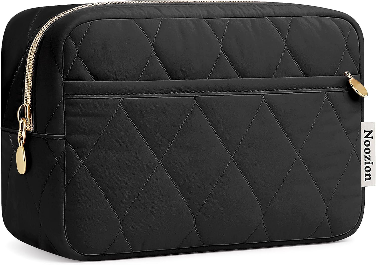 Noozion Makeup Bag Travel Toiletry Bag, Puffy Padded Cosmetic Bag for Women, Makeup Organizer Case, Wide-open Pouch Purse, Travel Essentials