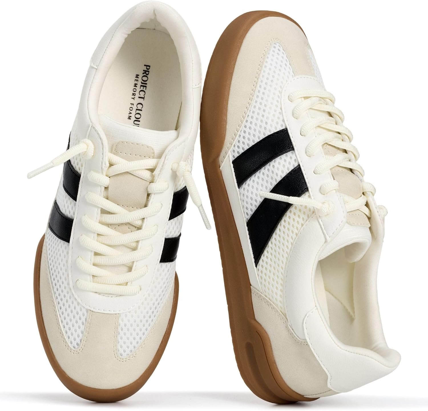 Genuine Leather Slip On Sneakers for Women with Leather Memory Foam Insole