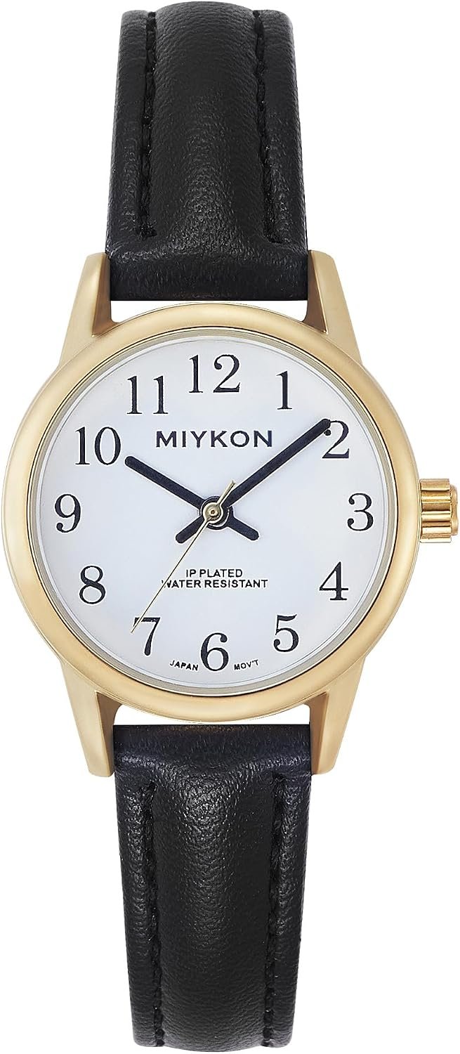 Miykon Women’s Dainty Dress Watch, Genuine Leather Strap, Water Resistant