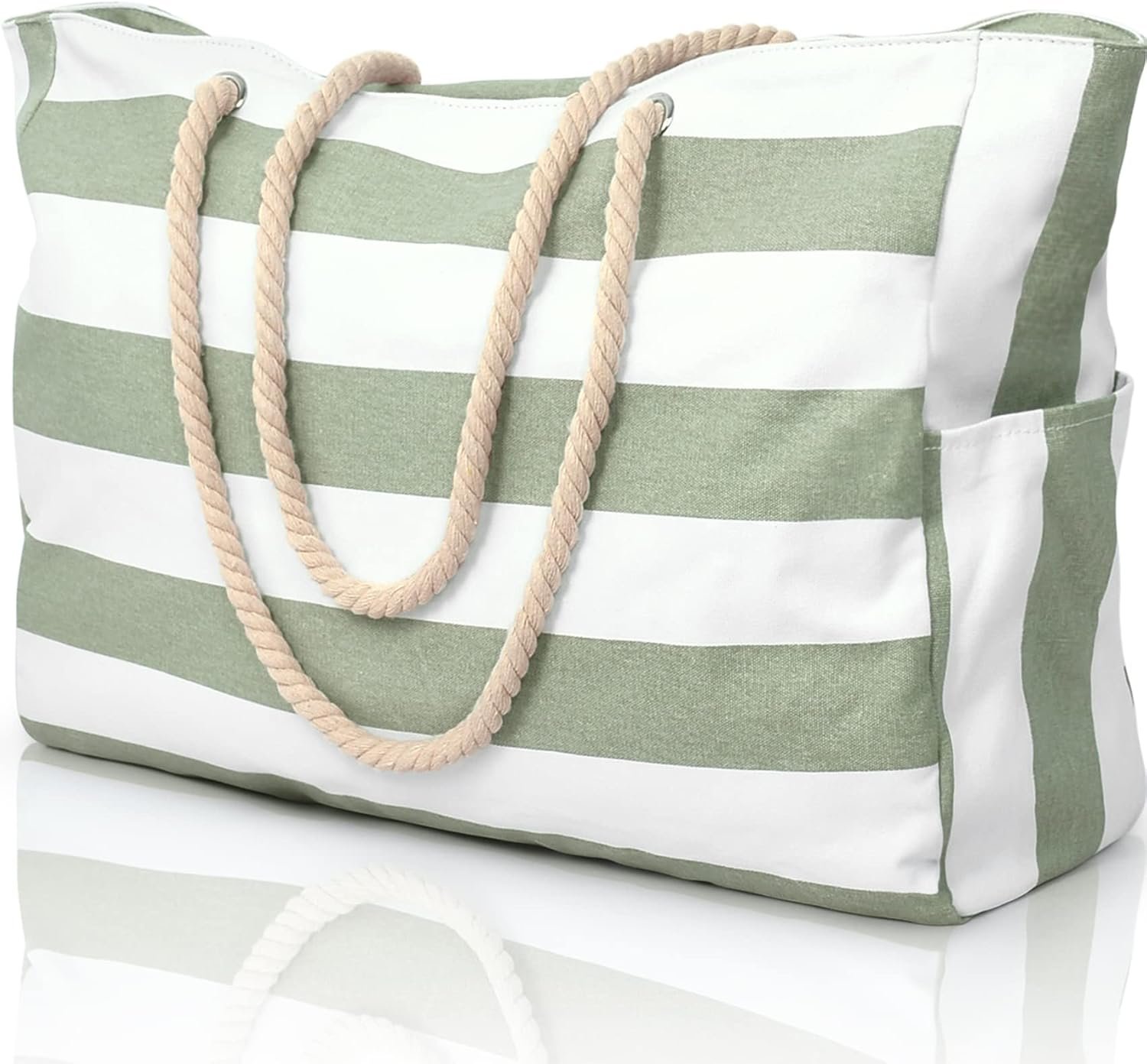 Becokan Beach Bags for Women Large Waterproof Beach Tote Bag Zipper Beach Bags Waterproof Sandproof Swim Pool Bag Large Tote