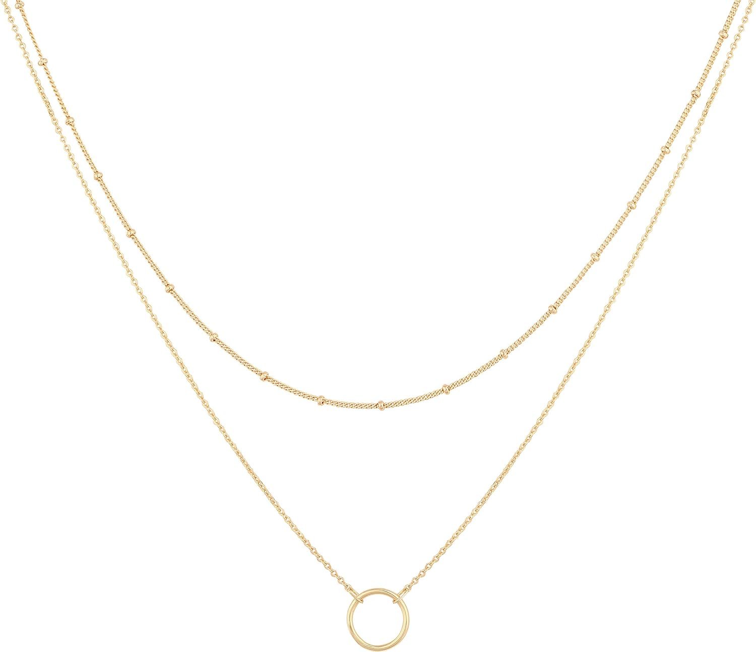 MEVECCO Dainty Pendant Layered Necklaces for Women
