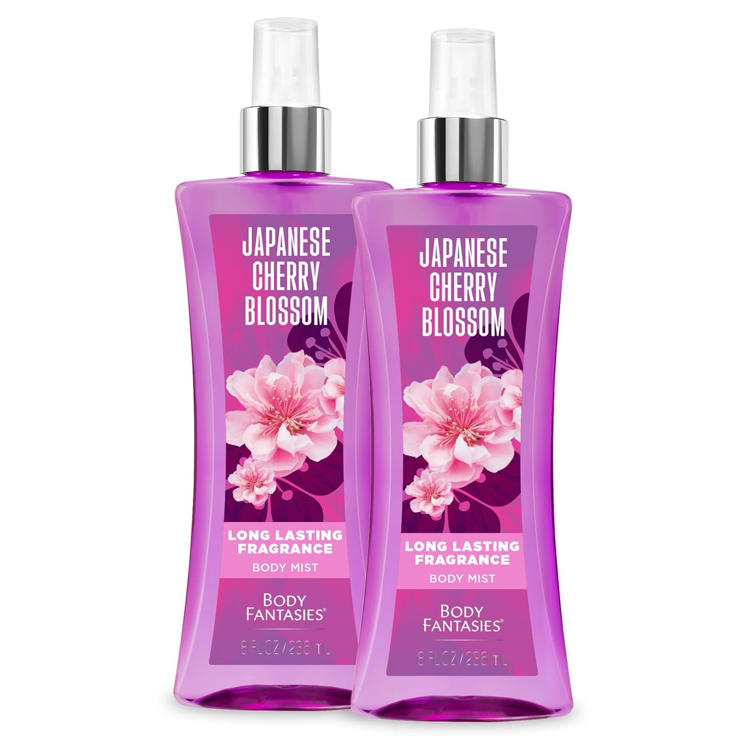 Body Fantasies Signature Fragrance Body Spray, Japanese Cherry Blossom, 8 fl oz (Pack of 2)