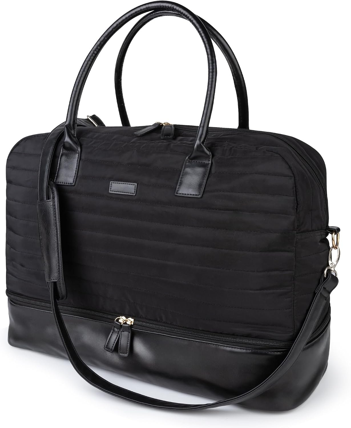 MyMealivos Canvas Weekender Bag Travel Duffel Shoe Compartment Overnight
