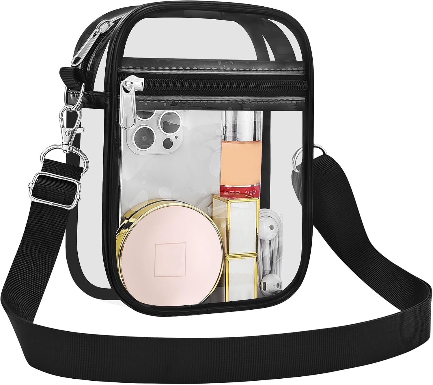 USPECLARE Clear Purse for Stadium Events Transparent Messenger Bag | Stadium Approved Clear Crossbody Bag with Adjustable Straps for Men and Women for Concerts, Game Days, Outdoor Events