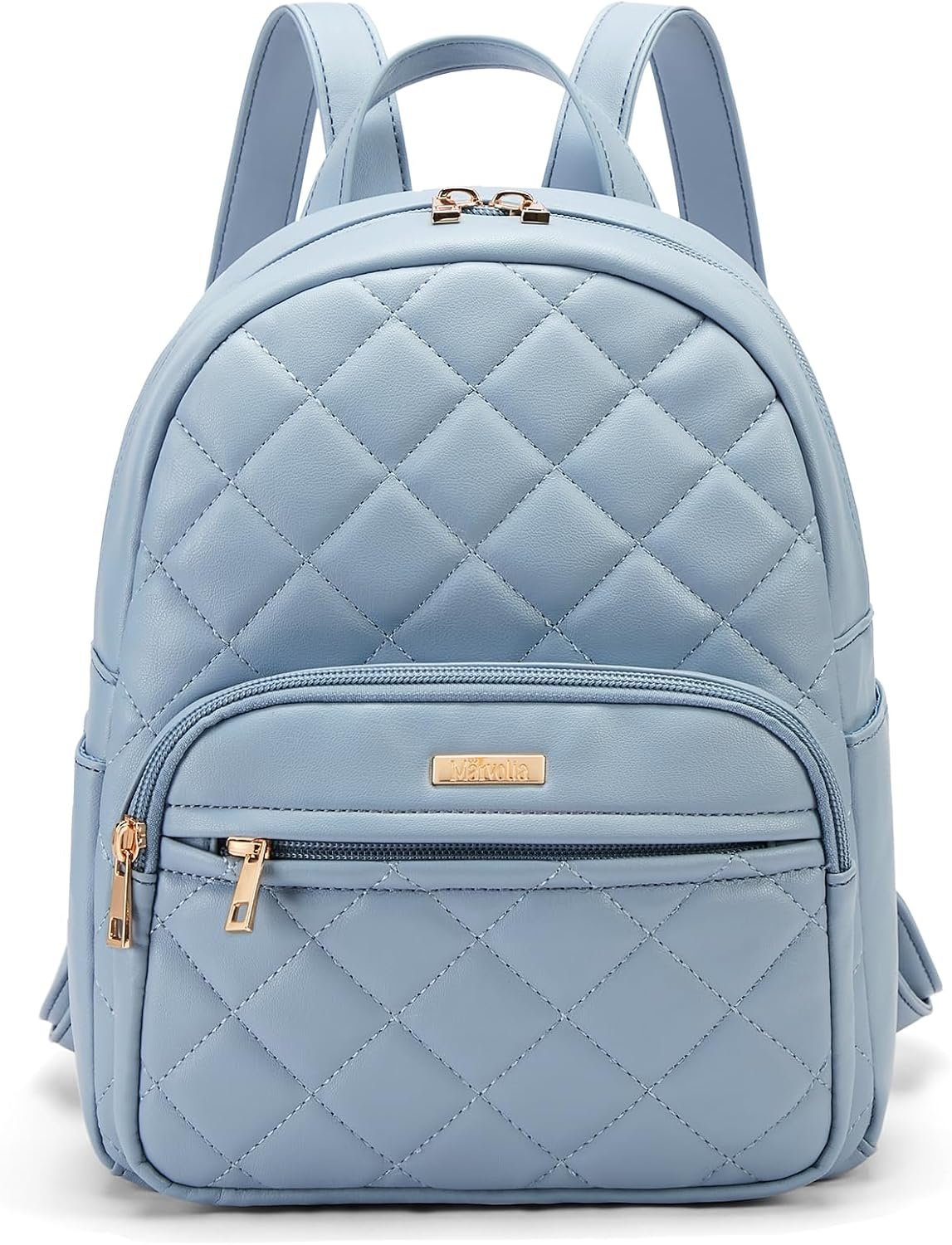 Marvolia Mini Backpack Vegan Leather Small Backpack, Light Blue