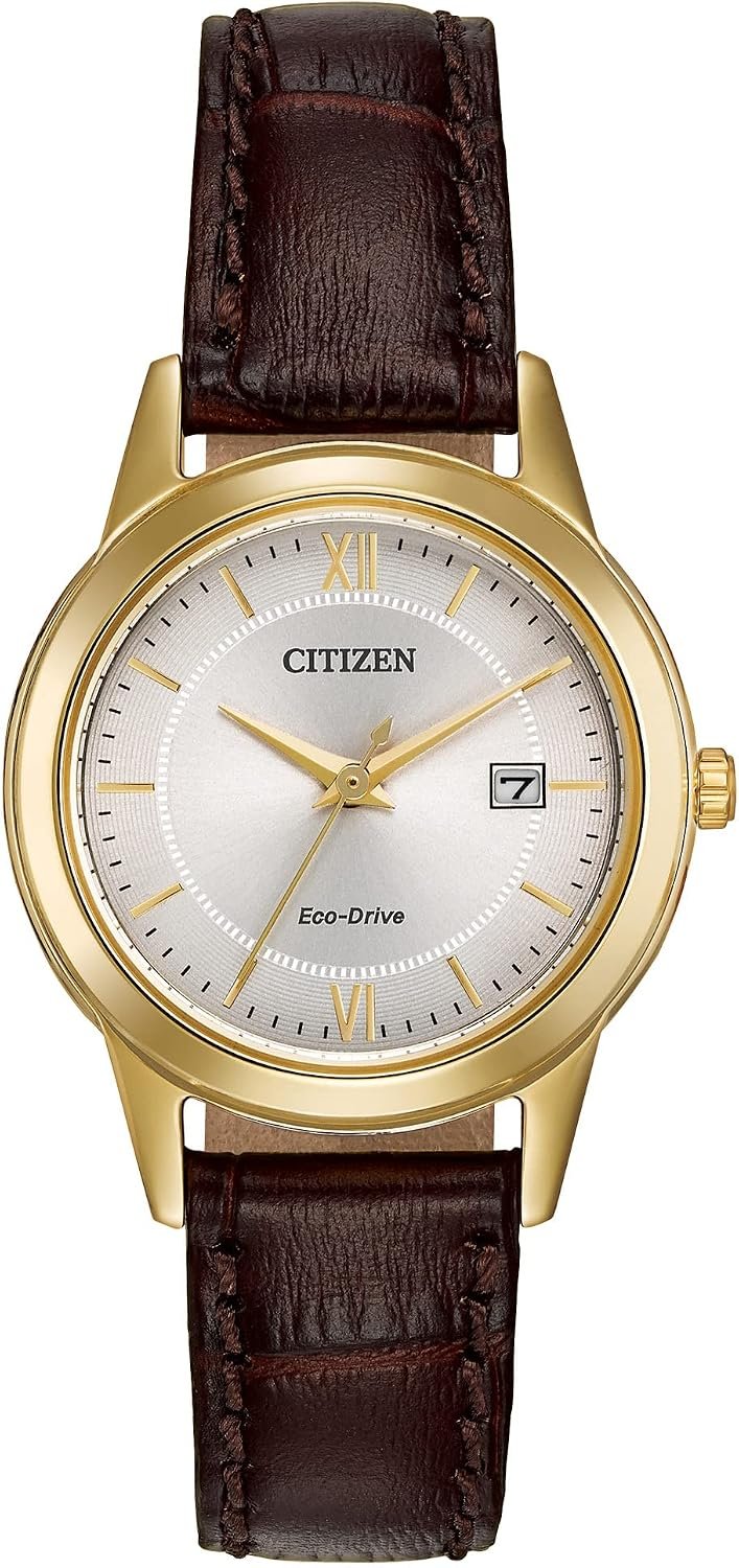 Citizen Ladies’ Eco-Drive Classic Leather Strap Watch with 3-Hand Date