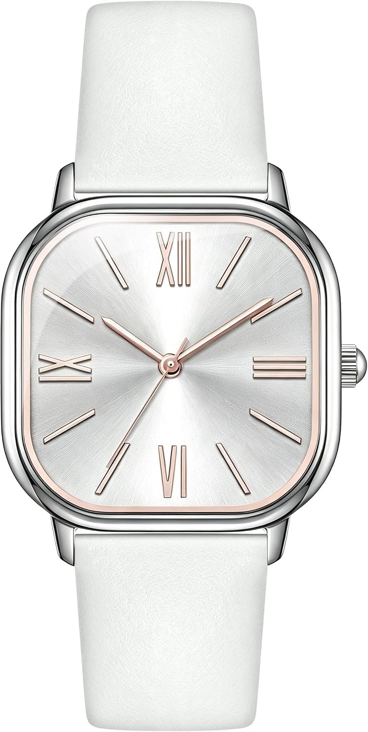 Bisley Women Square Watch Leather Strap Easy to Read