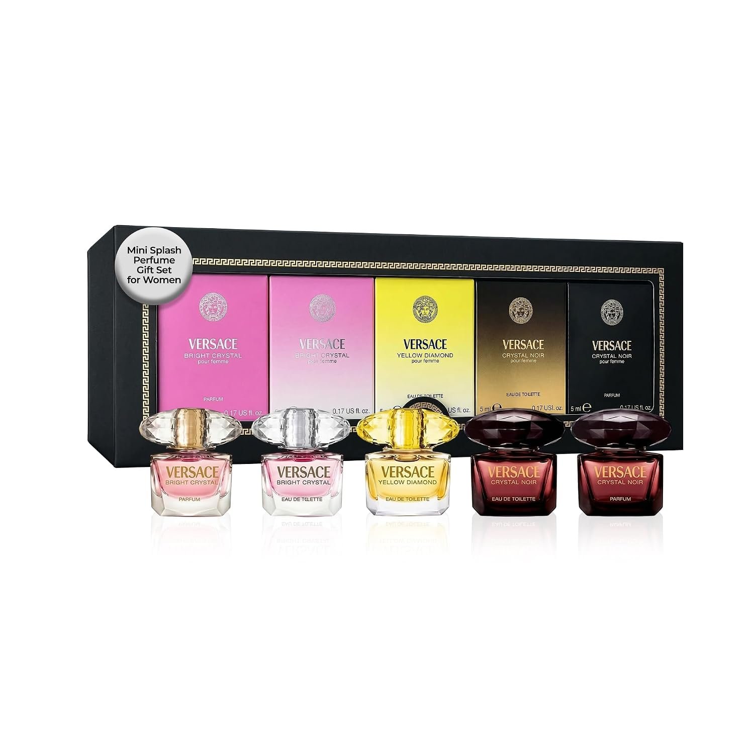 Versace Mini Perfume Gift Set for Women 5-Piece 0.17 Fl Oz Splash