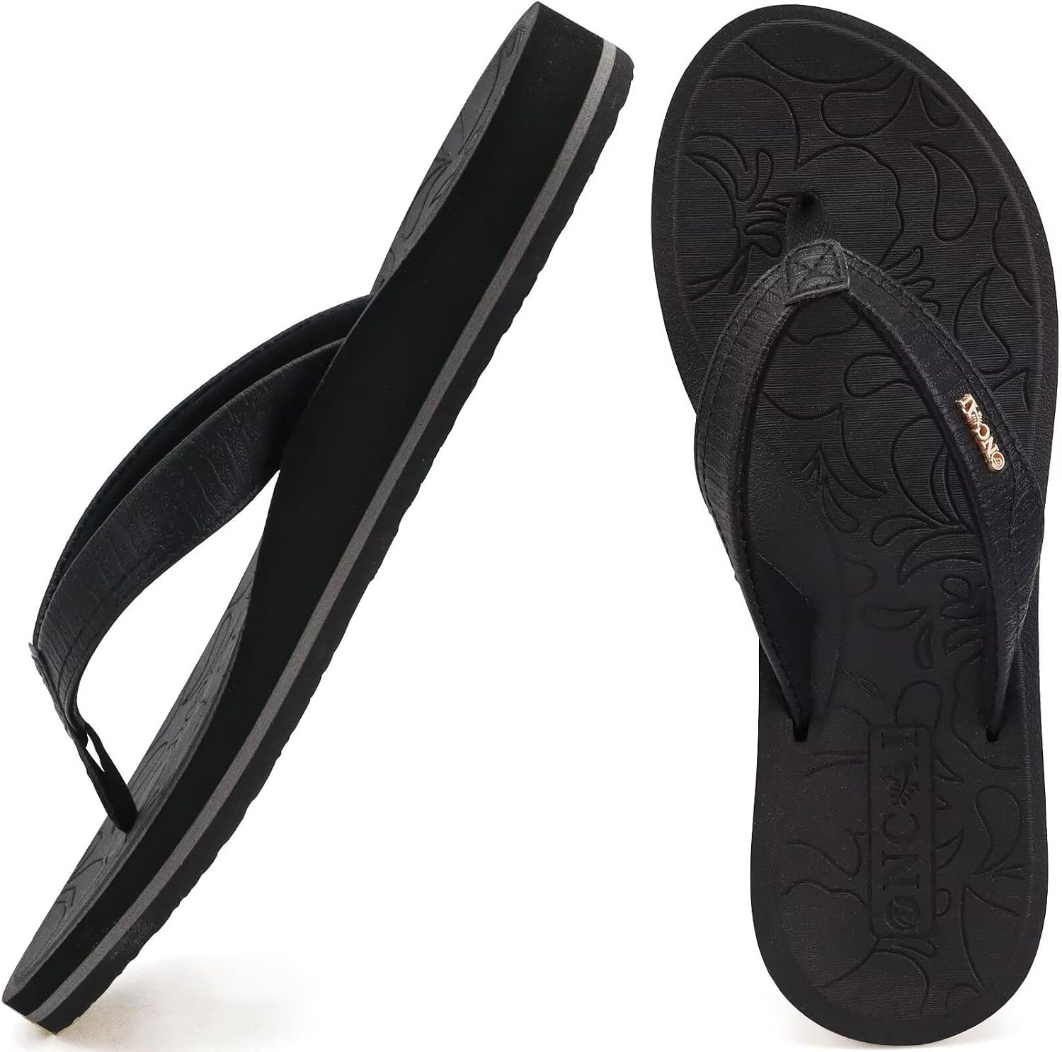 ONCAI Women’s Flip Flops Comfortable Summer Beach Thong Sandals for Women with Cushion Walking Arch Support Yoga Mat Indoor Outdoor Soles