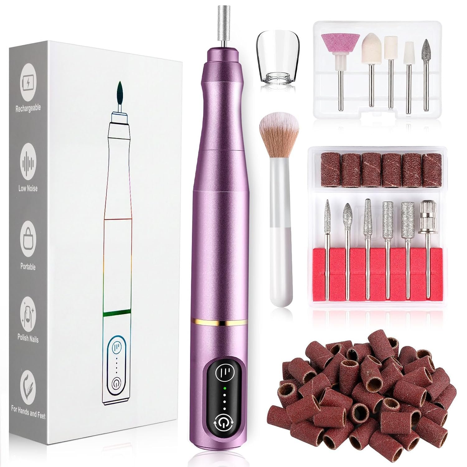 TUOBEO Cordless Nail Drill Electric Nail File Kit, Rechargeable Efile Set