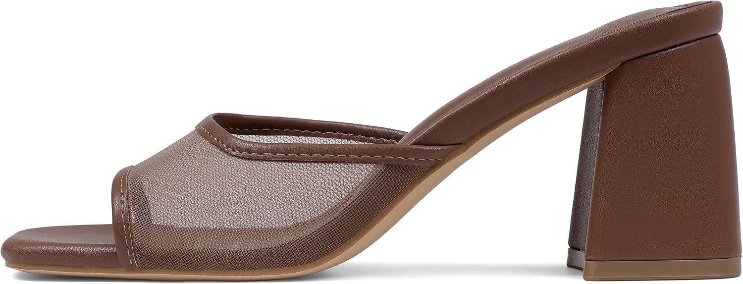Mattiventon Block Heels for Women Mesh Heeled Sandals