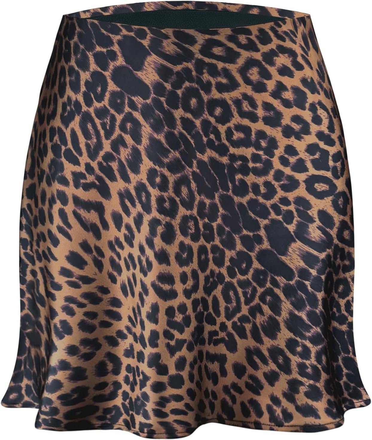 Women’s Satin Mini Skirt Leopard Print High Waist Silk Short Skirts | Cheetah Printed, Hidden Elastic Waistband, Pull-on, Silky, Cute, Y2k, Going Out, Fall Outfits Trendy
