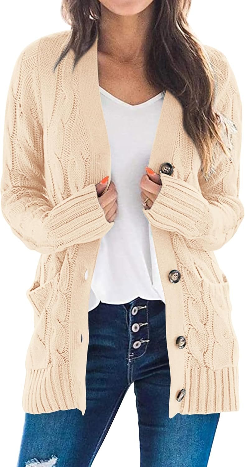 PRETTYGARDEN Women’s Cable Knit Cardigan Sweaters Fall