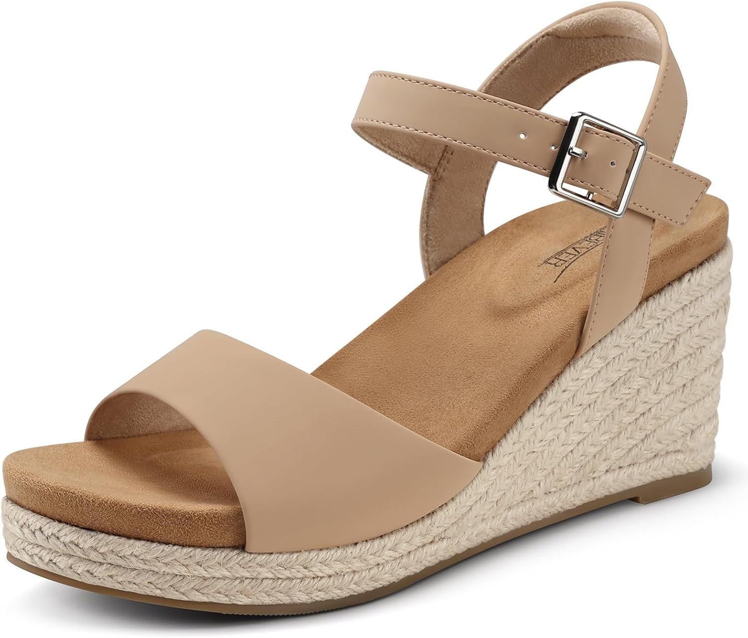 SHIBEVER Women’s Wedge Sandals Comfortable: Dressy Platform Espadrilles | Arch Support for All-Day Comfort, Adjustable Ankle Strap, Summer Casual Daily Wear, Travel & Vacation