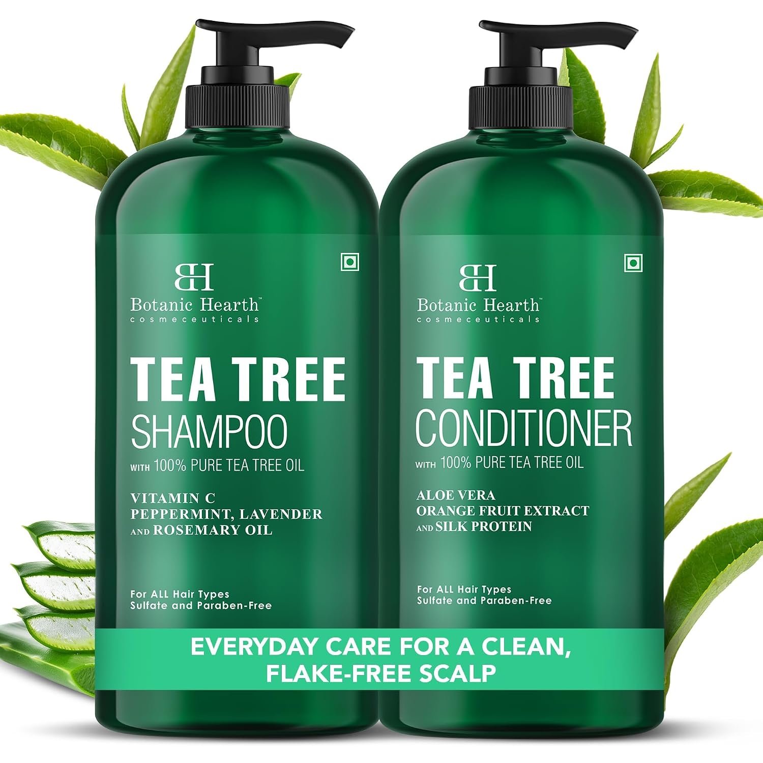 Botanic Hearth Tea Tree Shampoo And Conditioner Set – 16 Fl oz Each